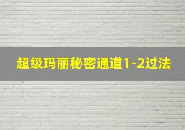 超级玛丽秘密通道1-2过法