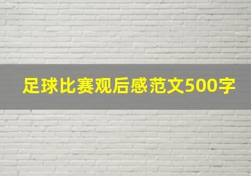 足球比赛观后感范文500字