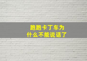 跑跑卡丁车为什么不能说话了