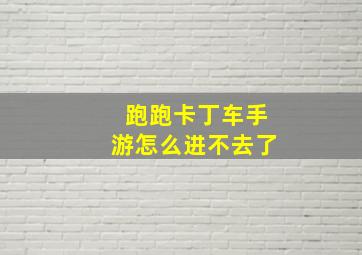 跑跑卡丁车手游怎么进不去了