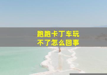 跑跑卡丁车玩不了怎么回事