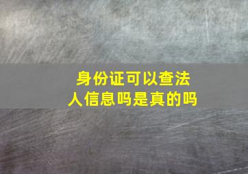 身份证可以查法人信息吗是真的吗