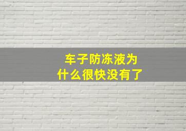 车子防冻液为什么很快没有了