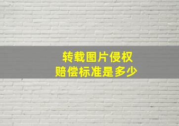 转载图片侵权赔偿标准是多少