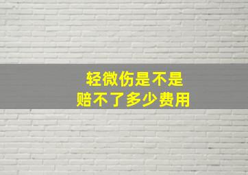 轻微伤是不是赔不了多少费用