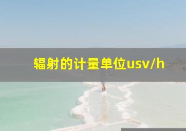 辐射的计量单位usv/h