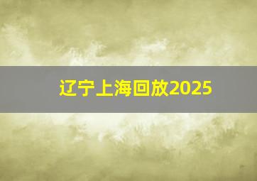 辽宁上海回放2025