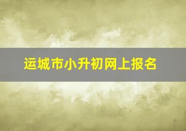 运城市小升初网上报名