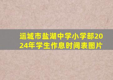 运城市盐湖中学小学部2024年学生作息时间表图片