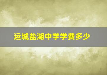 运城盐湖中学学费多少