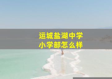 运城盐湖中学小学部怎么样