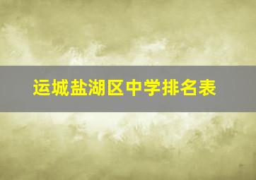 运城盐湖区中学排名表