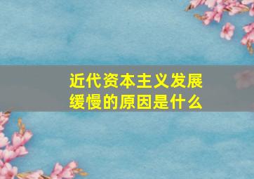 近代资本主义发展缓慢的原因是什么