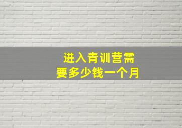 进入青训营需要多少钱一个月