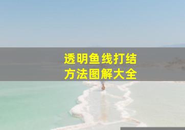 透明鱼线打结方法图解大全