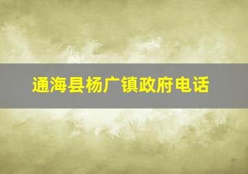 通海县杨广镇政府电话