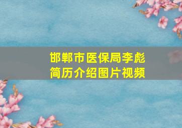 邯郸市医保局李彪简历介绍图片视频