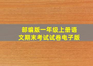 部编版一年级上册语文期末考试试卷电子版