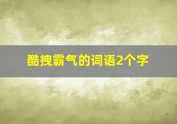 酷拽霸气的词语2个字