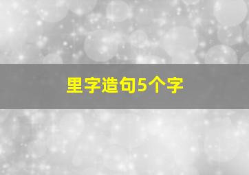 里字造句5个字