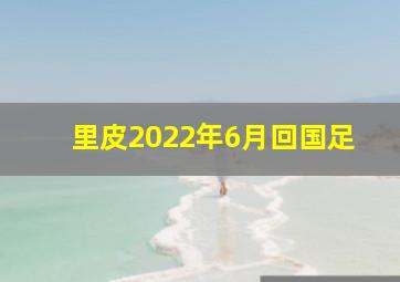 里皮2022年6月回国足