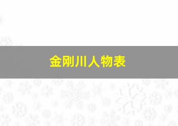 金刚川人物表