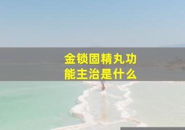 金锁固精丸功能主治是什么