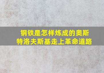 钢铁是怎样炼成的奥斯特洛夫斯基走上革命道路