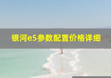 银河e5参数配置价格详细