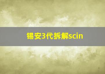 锡安3代拆解scin