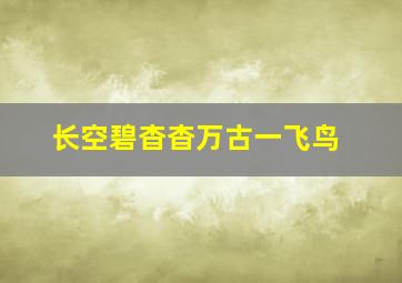 长空碧杳杳万古一飞鸟