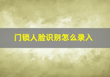 门锁人脸识别怎么录入