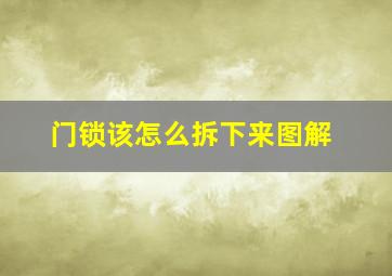 门锁该怎么拆下来图解