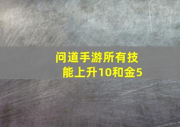 问道手游所有技能上升10和金5