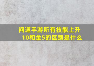 问道手游所有技能上升10和金5的区别是什么