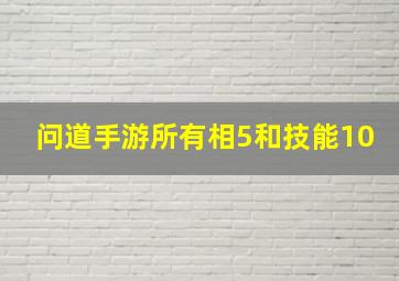 问道手游所有相5和技能10