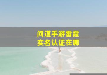 问道手游雷霆实名认证在哪