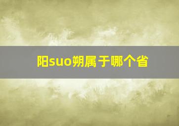 阳suo朔属于哪个省