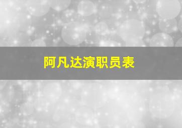 阿凡达演职员表