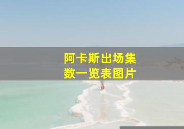 阿卡斯出场集数一览表图片