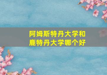 阿姆斯特丹大学和鹿特丹大学哪个好