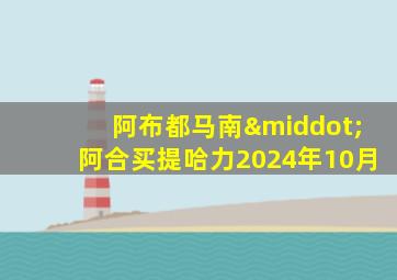 阿布都马南·阿合买提哈力2024年10月