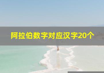 阿拉伯数字对应汉字20个