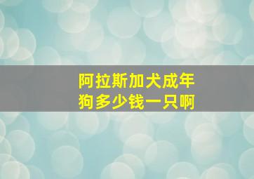 阿拉斯加犬成年狗多少钱一只啊