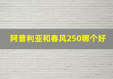 阿普利亚和春风250哪个好