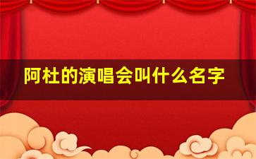 阿杜的演唱会叫什么名字