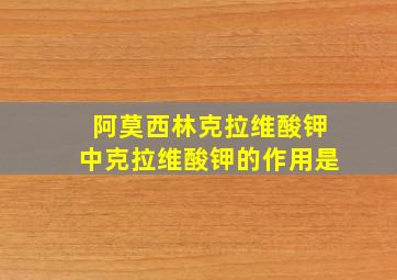 阿莫西林克拉维酸钾中克拉维酸钾的作用是