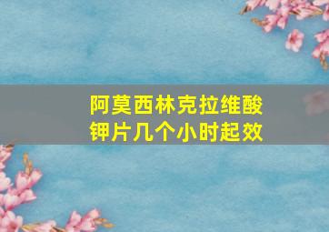 阿莫西林克拉维酸钾片几个小时起效