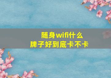 随身wifi什么牌子好到底卡不卡