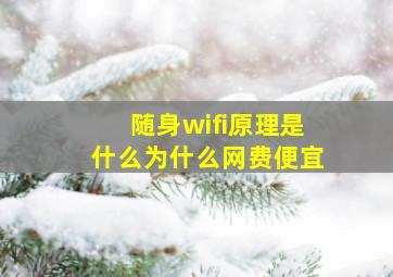 随身wifi原理是什么为什么网费便宜